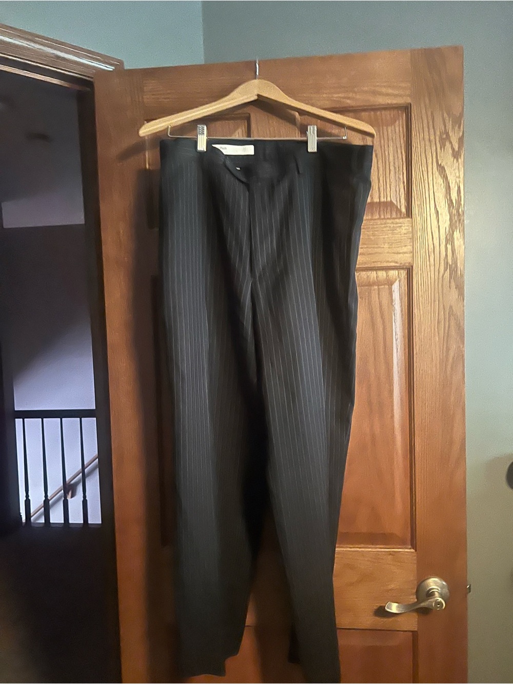 Perry Ellis Men's Navy Pinstripe Dress Pants